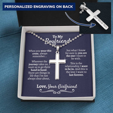 Boyfriend Ball Chain Cross Necklace - Love You This Much